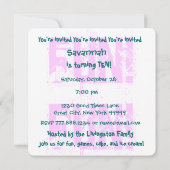 10e verjaardag van kind Modern BLAUWGROEN Kaart (Achterkant)