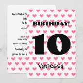 10e verjaardag van meisjes Aangepaste naam Modern  Kaart (Voorkant / Achterkant)