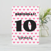 10e verjaardag van meisjes Aangepaste naam Modern  Kaart (Staand voorkant)