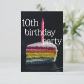 10e verjaardag, verjaardag, 10 jaar oud, 10e, 10e kaart (Staand voorkant)