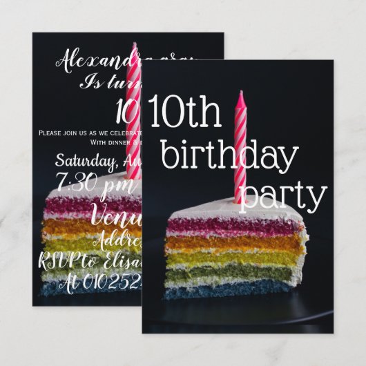 10e verjaardag, verjaardag, 10 jaar oud, 10e, 10e kaart (Voorkant / Achterkant)