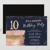 10e verjaardag verrassingsuitnodiging kaart (Voorkant / Achterkant)