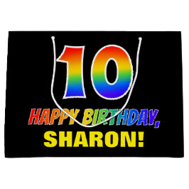 10e verjaardag: Vet, Vun, eenvoudig, regenboog 10 Groot Cadeauzakje