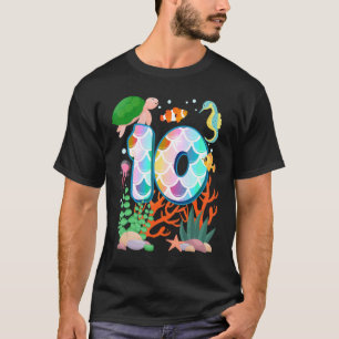 10e verjaardag vis tetra aquarium onderwater geboo t-shirt