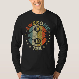 10e verjaardag Voetbal Geweldige 10 jaar oude jong T-shirt