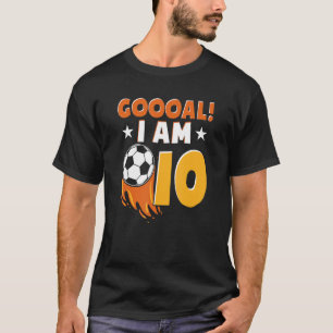 10e verjaardag Voetbal Voetbal 10 jaar T-shirt