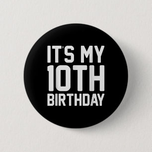 10e verjaardag Voetballer Jongen Feest Viering Ronde Button 5,7 Cm