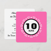 10e Verjaardag voor Haar HARTEN Lijst ROZE P29C Kaart (Voorkant / Achterkant)
