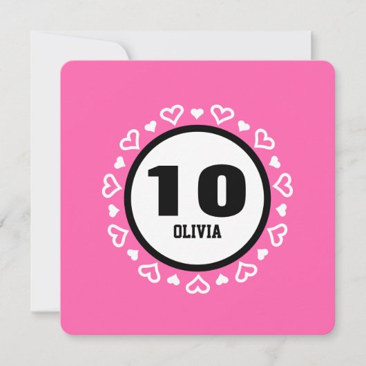 10e Verjaardag voor Haar HARTEN Lijst ROZE P29C Kaart (Voorkant)