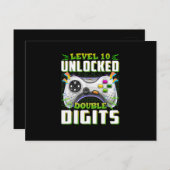 10e verjaardag voor jongens dubbele cijfers video  briefkaart (Voorkant / Achterkant)