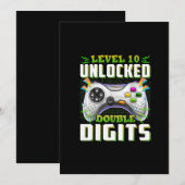 10e verjaardag voor jongens dubbele cijfers video kaart (Voorkant / Achterkant)
