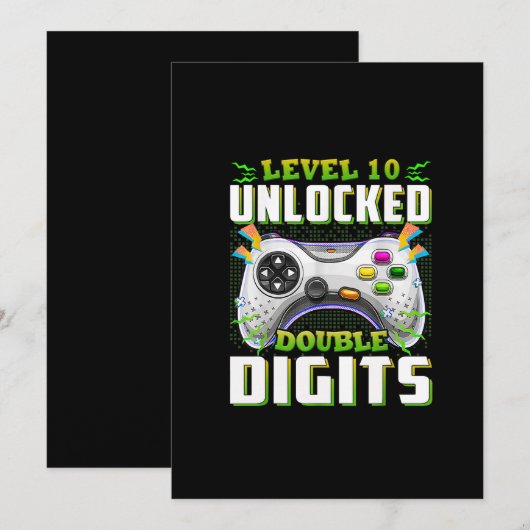 10e verjaardag voor jongens dubbele cijfers video kaart (Voorkant / Achterkant)