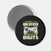 10e verjaardag voor jongens dubbele cijfers video  magneet (Voorkant / Achterkant)