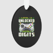 10e verjaardag voor jongens dubbele cijfers video  ornament (achterkant)