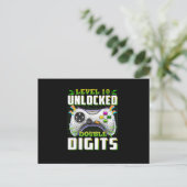 10e verjaardag voor jongens dubbele cijfers videog briefkaart (Staand voorkant)