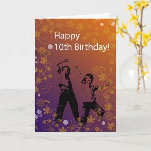 10e verjaardag voor jongens kaart (Gele Bloem)