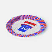 10e verjaardag voor jongens op maat papieren bordje (Gekanteld)