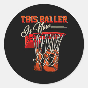 10e verjaardag voor peuter Basketball 10 jaar oud  Ronde Sticker