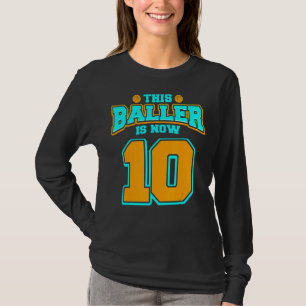 10e verjaardag voor peuter Basketball 10 jaar oud  T-shirt