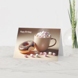 10e verjaardag warme cacao en donut kaart