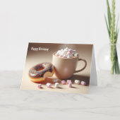 10e verjaardag warme cacao en donut kaart (Voorkant)