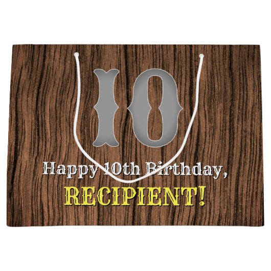 10e verjaardag: Westerne kijk op land, naam Groot Cadeauzakje (Voorkant)