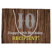 10e verjaardag: Westerne kijk op land, naam Groot Cadeauzakje (Achterkant)