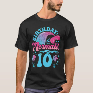10e verjaardag Zeemeerminningsuitrusting voor meis T-shirt