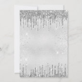 10e verjaardag zilveren glitter glamoureus meisje kaart (Achterkant)