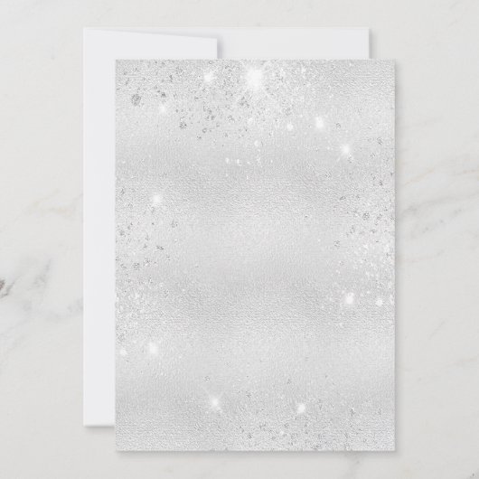 10e verjaardag zilveren glitter kaart (Achterkant)