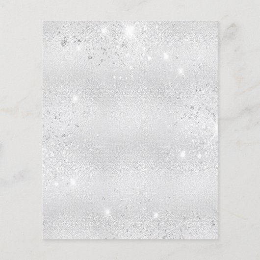 10e verjaardag zilveren glitter uitnodiging (Achterkant)