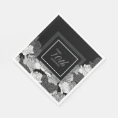 10e verjaardag zilveren, zwarte en witte luiers servet (Hoek)