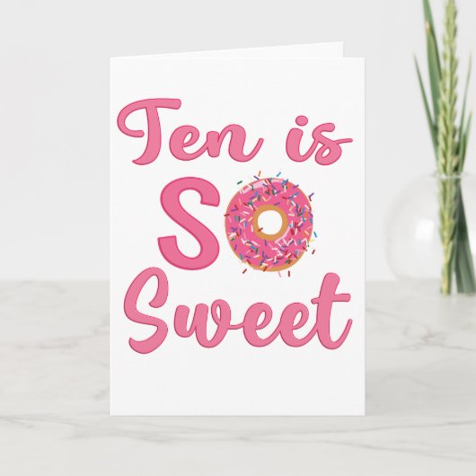 10e verjaardag Zoete Donut 10 Jaar Oude Meisje Cad Kaart (Voorkant)