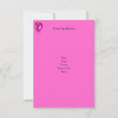 10e verjaardag - Zwarte roze spots patroon & ballo Kaart (Achterkant)