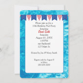 10e verjaardag zwembad feest met gele eend kaart (Achterkant)