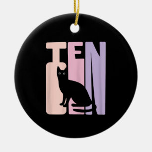 10e verjaardagscadeau Schattigee kattenventilato Keramisch Ornament