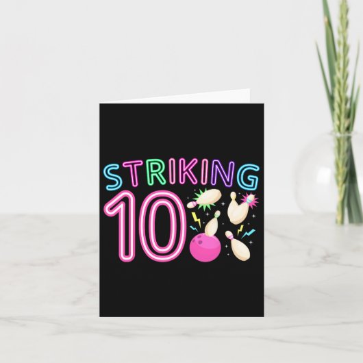 10e Verjaardagsfeest Bowling Girl 10 jaar oude Bow Kaart (Voorkant)