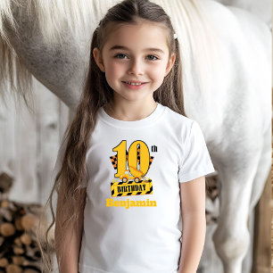 10e verjaardagsfeest Dump Druck bouw thema Feestje Tri-Blend Shirt