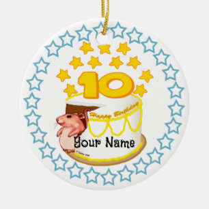 10e verjaardagsfeest Muis verjaardagsornament Keramisch Ornament