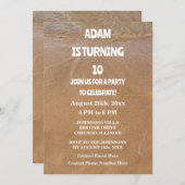 10e verjaardagsfeest Ocean Sandy Beach Custom Age Kaart (Voorkant / Achterkant)