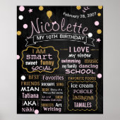 10e verjaardagsfeest poster bord bord (Voorkant)