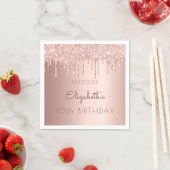 10e verjaardagsfeest roos goud druipt 10 meisje ro servet (Insitu)