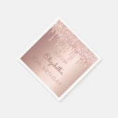 10e verjaardagsfeest roos goud druipt 10 meisje ro servet (Hoek)