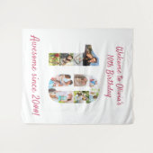 10e verjaardagsfeestje 10 foto collage achtergrond wandkleed (Voorkant (horizontaal))