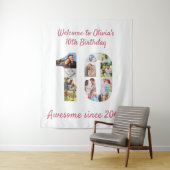 10e verjaardagsfeestje 10 foto collage achtergrond wandkleed (In situ)