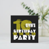 10e verjaardagsfeestje 10 jaar oud Grunge Z02B Kaart (Staand voorkant)