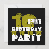 10e verjaardagsfeestje 10 jaar oud Grunge Z02B Kaart (Voorkant)