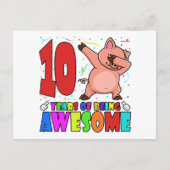 10e verjaardagsfeestje Dabbing Varken - 10 Jaar Ou Briefkaart (Voorkant)