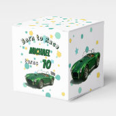 10e verjaardagsfeestje groene raceauto bedankdoosjes (Voorkant Zijde)