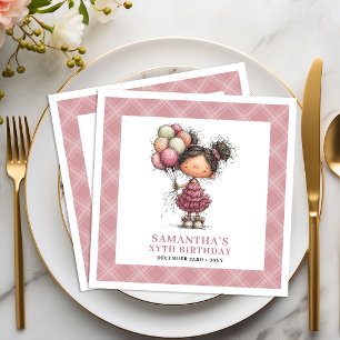 10e verjaardagsfeestje meisje eigenzinnige grappig servet